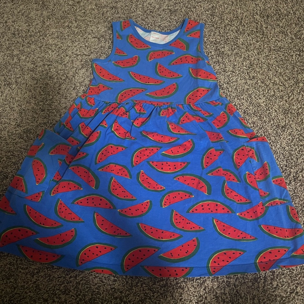 Hanna Andersson Vibrant Blue Dress with Watermelon Design
